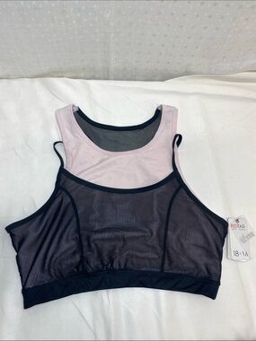 Layered Black Mesh Sports Bralette with Soft Pink Lining RedTag Woman‎